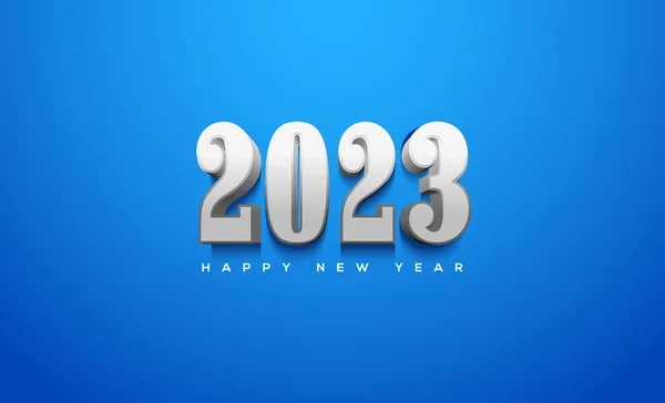 Feliz Ano Novo 2023 Fundo Azul —  Vetores de Stock