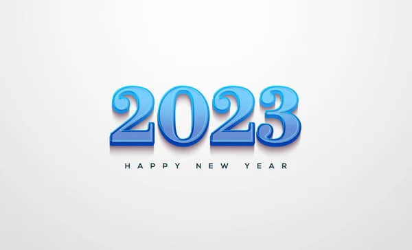 Happy New Year 2023 Classic Blue Numbers — Stock Vector