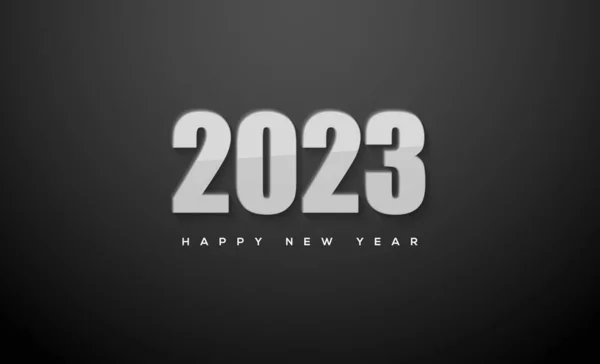 Modern Gelukkig Nieuwjaar 2023 Met Transparant Nummer — Stockvector