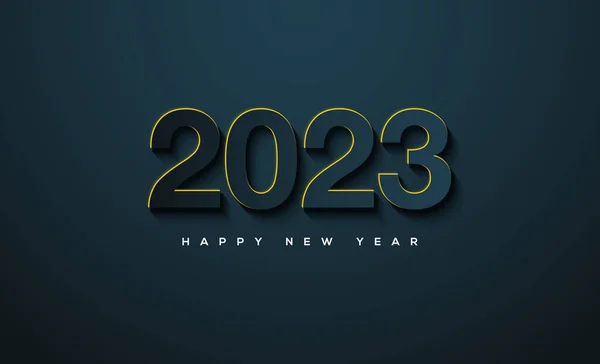 Feliz Ano Novo 2023 Com Cor Escura — Vetor de Stock