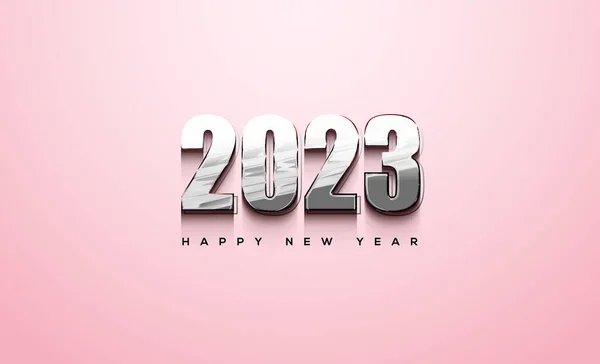 表示新年的金属色数字2023 — 图库矢量图片