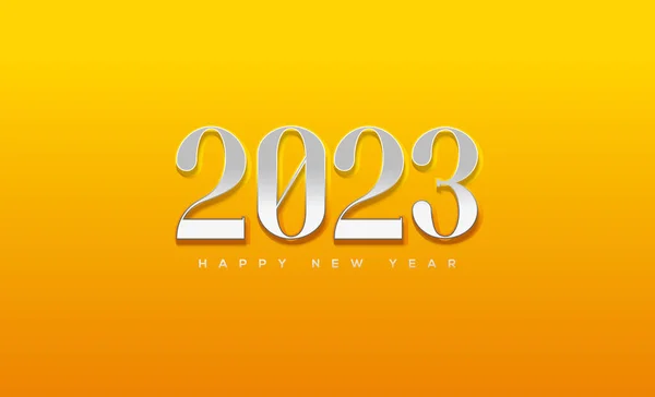 Κλασικό Αριθμό 2023 Λευκό Κίτρινο Φόντο — Διανυσματικό Αρχείο
