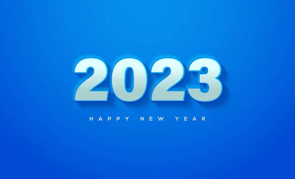Basit Modern Mutlu Yeni Yıl Numarası 2023 — Stok Vektör