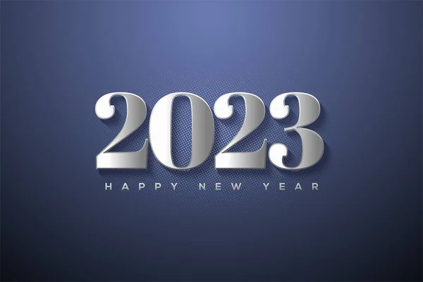 2022 Happy New Year Classic Silver Metallic — ストックベクタ