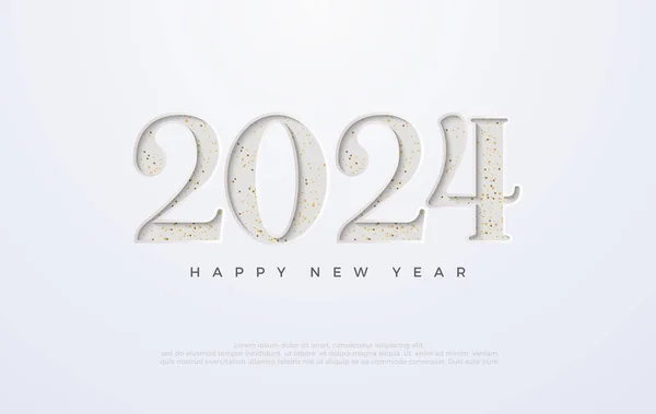 Happy New Year 2024 Design Illustration Number 2024 Press Paper — Stock Vector