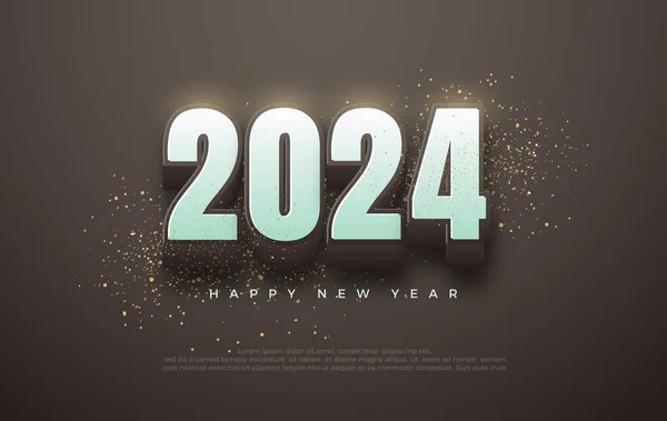 Gelukkig Nieuwjaar 2024 Ontwerp Met Afbeelding Van Het Nummer 2024 — Stockvector