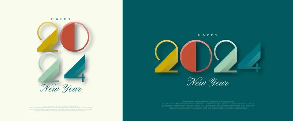 Современный Дизайн Новым 2024 Годом Толстыми Современными Шрифтами Красочный Дизайн — стоковый вектор