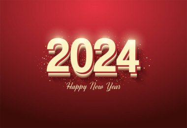 2024 yılbaşı kutlamaları, rakamları gerçek gibi gösteriyor. vektör premium tasarımı.