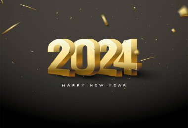 2024 yılbaşı kutlamaları gerçek figürlerin resimleriyle yapılıyor. vektör premium tasarımı.