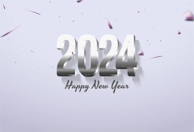 2024 yılbaşı kutlaması zarif bir renk konseptiyle. tasarım premium vektörü.