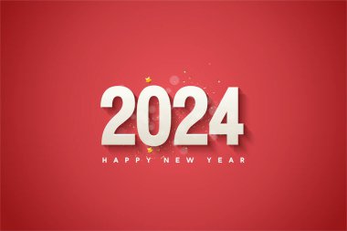 2024 yılbaşı ve çok pürüzsüz bir gölgeleme. tasarım premium vektörü.