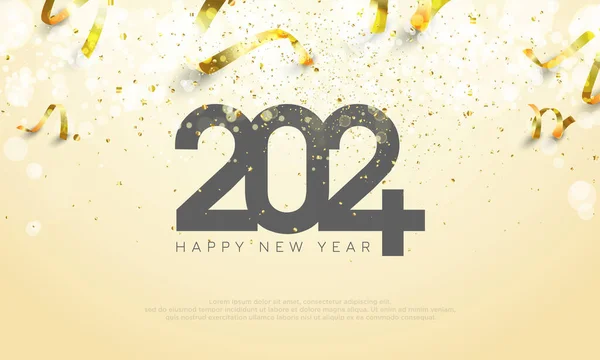 Nový Rok Moderní Vektorový Design Jedinečným Číslem Roku2024 Premium Vektorový — Stockový vektor
