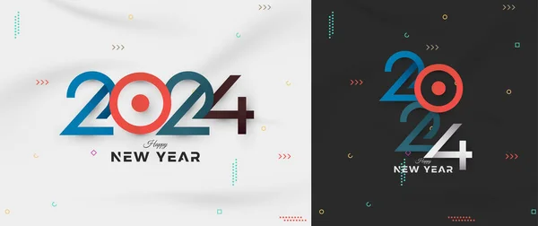 Цветные Векторные Числа Дизайн Современными Номерами 2024 Счастливого Празднования Нового — стоковый вектор