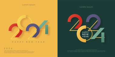 Mutlu yıllar 2024, eşsiz klasik renkli numaralarla. Temiz ve lüks bir tasarımı var. Mutlu yıllar 2024 kutlamaları için en iyi vektör arkaplanı.