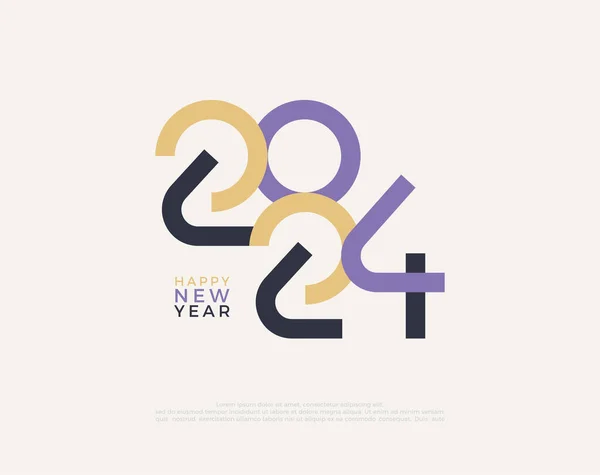 stock vector Happy new year 2024 design set with unique numbers and latest 2024 colors. Premium design for calendar, banner and template or poster design.