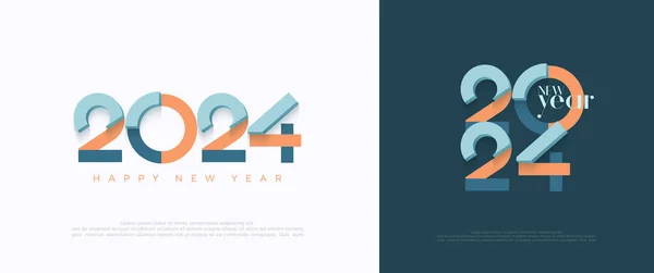Kleurrijk Ontwerp Gelukkig Nieuwjaar 2024 Met Een Schoon Netjes Design — Stockvector