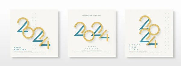 Νέο Έτος 2024 Σετ Αριθμούς Για Αφίσα Πανό Και Εορταστικό — Διανυσματικό Αρχείο