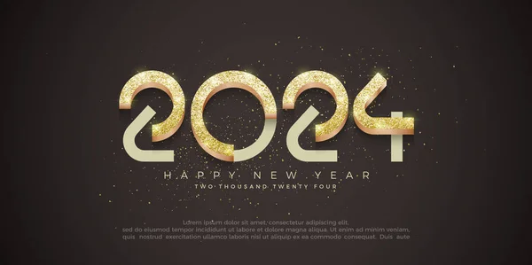 Bonne Année 2024 Conception Célébration Avec Des Numéros Uniques Modernes — Image vectorielle