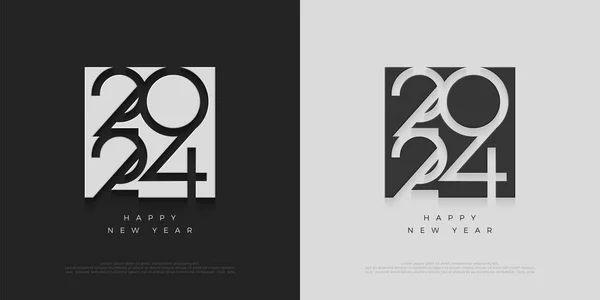 2024 Šťastný Nový Rok Ilustrační Set Prémiový Vektor Pro Pozdrav — Stockový vektor