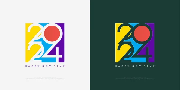 Красочный Новый 2024 Год Дизайн Яркими Цветами Дизайн Премиум Класса — стоковый вектор