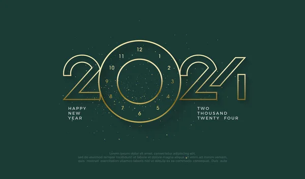 Современный Веселый Новогодний Дизайн 2024 Года Дизайн Премиум Класса Новогодних — стоковый вектор