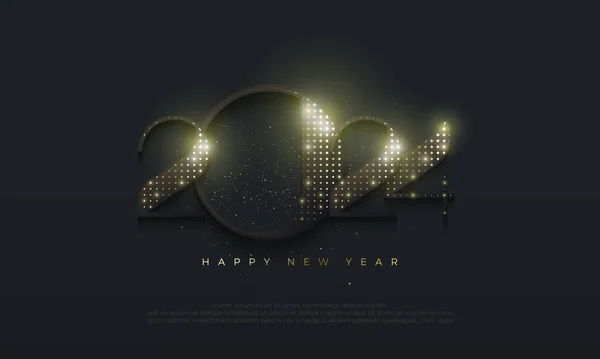 Elegantní Luxusní Design Šťastný Nový Rok Pozdrav 2024 Číslo Design — Stockový vektor