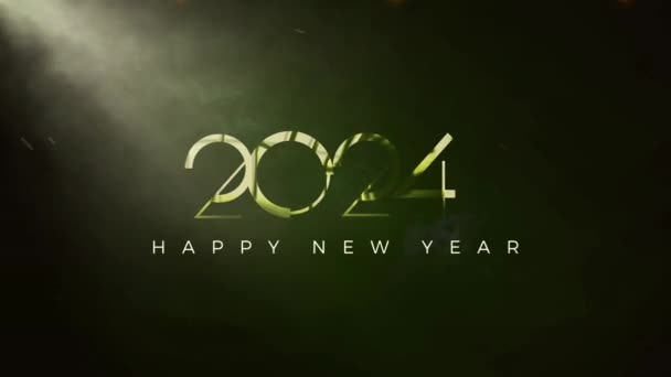 Gouden Glanzend Nieuwjaarsfeest 2024 Met Filmische Slow Voor Nieuwjaarsviering — Stockvideo