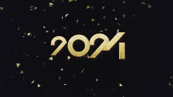 Szczęśliwego Nowego Roku 2024 Eleganckie Luksusowe Złoto Animacja Sylwestra Kawałkami — Wideo stockowe