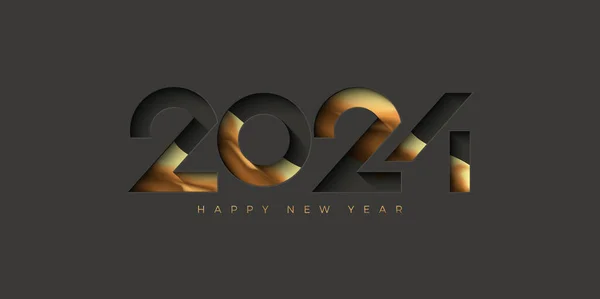 Happy New Year 2024 Number Pressed Numbers Premium Happy New — Stock Vector