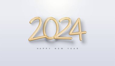 Eşsiz 2024 sayı dizaynı. Altın folyo numarası ile. Lüks ve zarif bir tasarım. Benzersiz yazı tipleriyle.