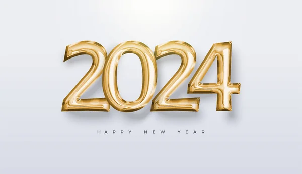 Novoroční Akce Elegantním Zlatým Designem Čísla2024 Design Oslavu Nového Roku Vektorová Grafika
