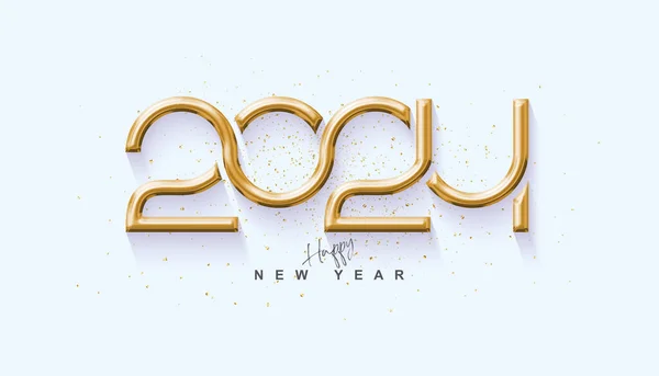Design Happy New Year 2024 Luxusní Zlatá Čísla Tenkým Číslem Royalty Free Stock Vektory