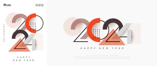 Šťastný Nový Rok Číslo Design2024 Barevný Moderní Design Premium Vektor Vektorová Grafika