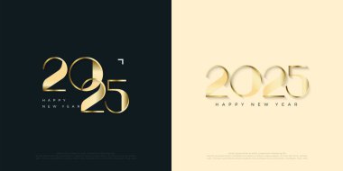 2025 yeni yıl seti ve iki seçenek var. Parlak altın renkli kaliteli tasarım çok lüks ve zariftir..