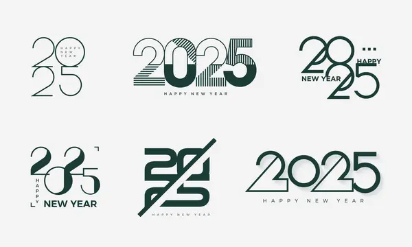 Sada Čísel 2025 Oslavu Nového Roku Prvotřídní Elegantní Vektorový Design Stock Ilustrace