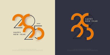 Eşsiz mutlu yeni yıl 2025 tasarımı modern ve temiz kesme sayıları ile. Takvim, poster, şablon veya poster tasarımı için en iyi tasarım 2025.