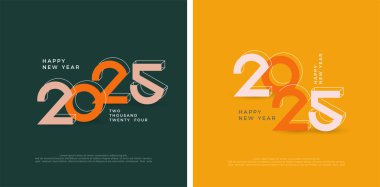 Retro tasarım 2025 mutlu yıllar. Klasik ve benzersiz sayılarla. Takvim, poster, şablon veya poster tasarımı için en iyi tasarım 2025.