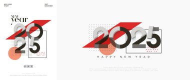 Abstract happy new year 2025 design. With modern numbers and bright and clean colors. Premium vector design for posters, covers and party invitations. clipart