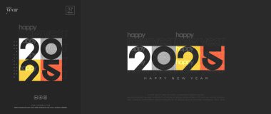 Happy new year 2025 design poster. With colorful numbers. Premium design for greetings, invitations, posters and backgrounds. clipart