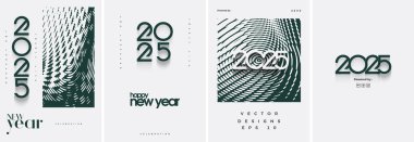 Yeni yılın poster tasarımı kutlu olsun. 2025 yılı yeni yıl kutlamaları için sayı dizaynı. Poster, pankart veya premium tasarım şablonu.