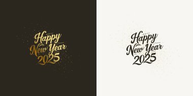 Zarif yeni yıl 2025 tasarımı. Lüks el yazısı yazı tipi olan bir vektör. Premium vektörü eşsiz ve temiz tasarım.