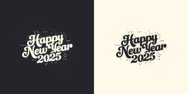 Mutlu yeni yıl 2025 'in eşsiz ve modern tasarımı. Premium vektörü eşsiz ve temiz tasarım.