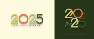 Yeni Yıl 2025 Vektör Tasarımı. Renkli üç boyutlu bir numara. Banner, Poster, Takvim ve Yeni Yıl 2025 'in En İyi Vektör İllüstrasyonu.