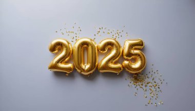 Lüks 2025 altın renkli gri bir ayar. Afişler, sosyal medya iletileri ve posterleri için en iyi arkaplan.