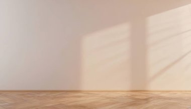 Açık ahşap döşemeleri ve yumuşak gölgeleri olan geniş bir alan. Pankartlar, posterler ya da modeller için en iyi arkaplan.