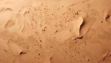 Kum tepeleri ve kayalık oluşumları olan Mars manzarası. Duvar kağıdı, poster ve afiş için kaliteli kum fotoğrafı.