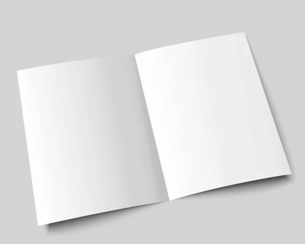 A4 brochure mock up layout. A3 half-fold blank template design. Flyer isolated with copy space. 3d vector illustration.