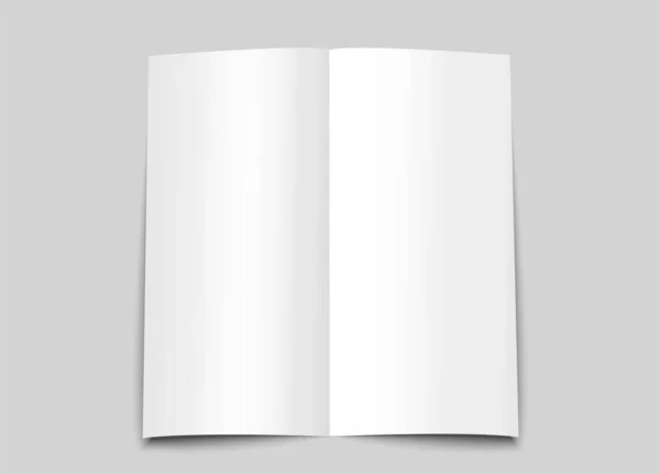 A6 brochure cover mock up layout. A5 half-fold blank template design. Bi fold, vertical half fold Flyer isolated with copy space. 3d vector illustration.