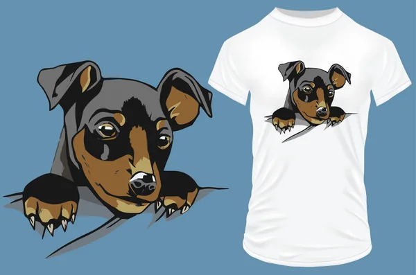 Απεικόνιση Φορέα Σχεδιασμού Shirt Σκύλου — Διανυσματικό Αρχείο