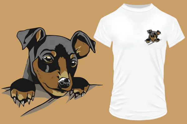 Hund Shirt Design Vektor Illustration — Stockvektor